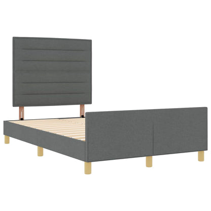 Struttura del letto Grigio scuro 160 x 200 cm Tessuto | homemem39