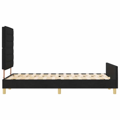 Struttura del letto con testiera Nero 160 x 200 cm Tessuto | homemem39