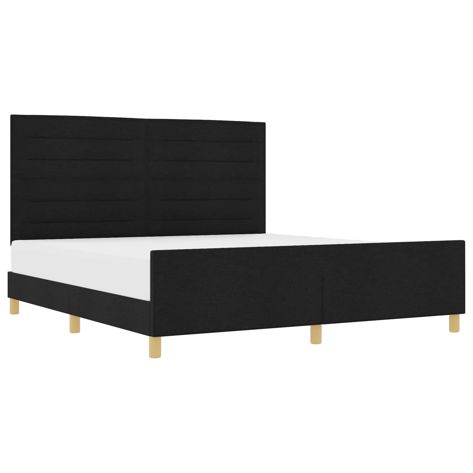 Struttura del letto con testiera Nero 180 x 200 cm Tessuto | homemem39