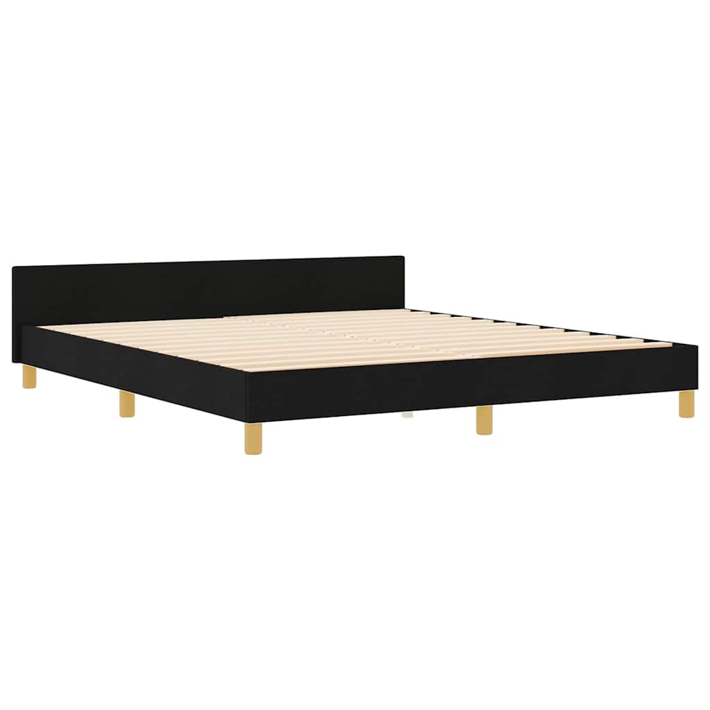 Struttura del letto con testiera Nero 180 x 200 cm Tessuto | homemem39