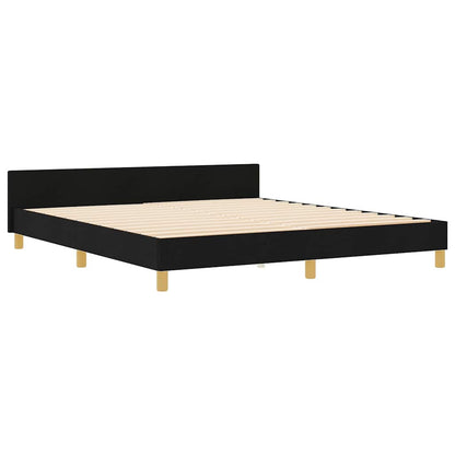Struttura del letto con testiera Nero 180 x 200 cm Tessuto | homemem39