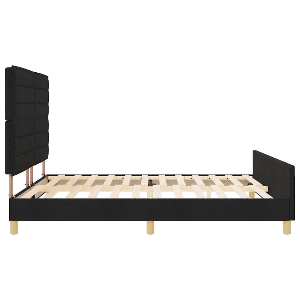 Struttura del letto con testiera Nero 180 x 200 cm Tessuto | homemem39