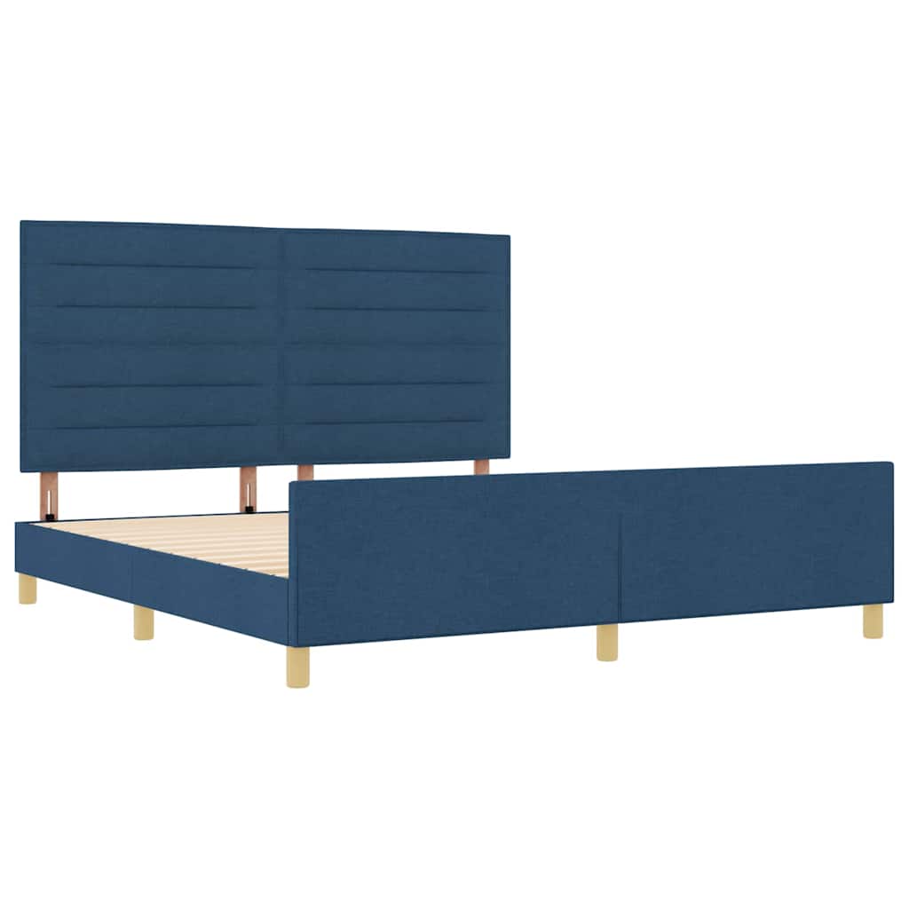 Struttura del letto con testiera Blu 180 x 200 cm Tessuto | homemem39