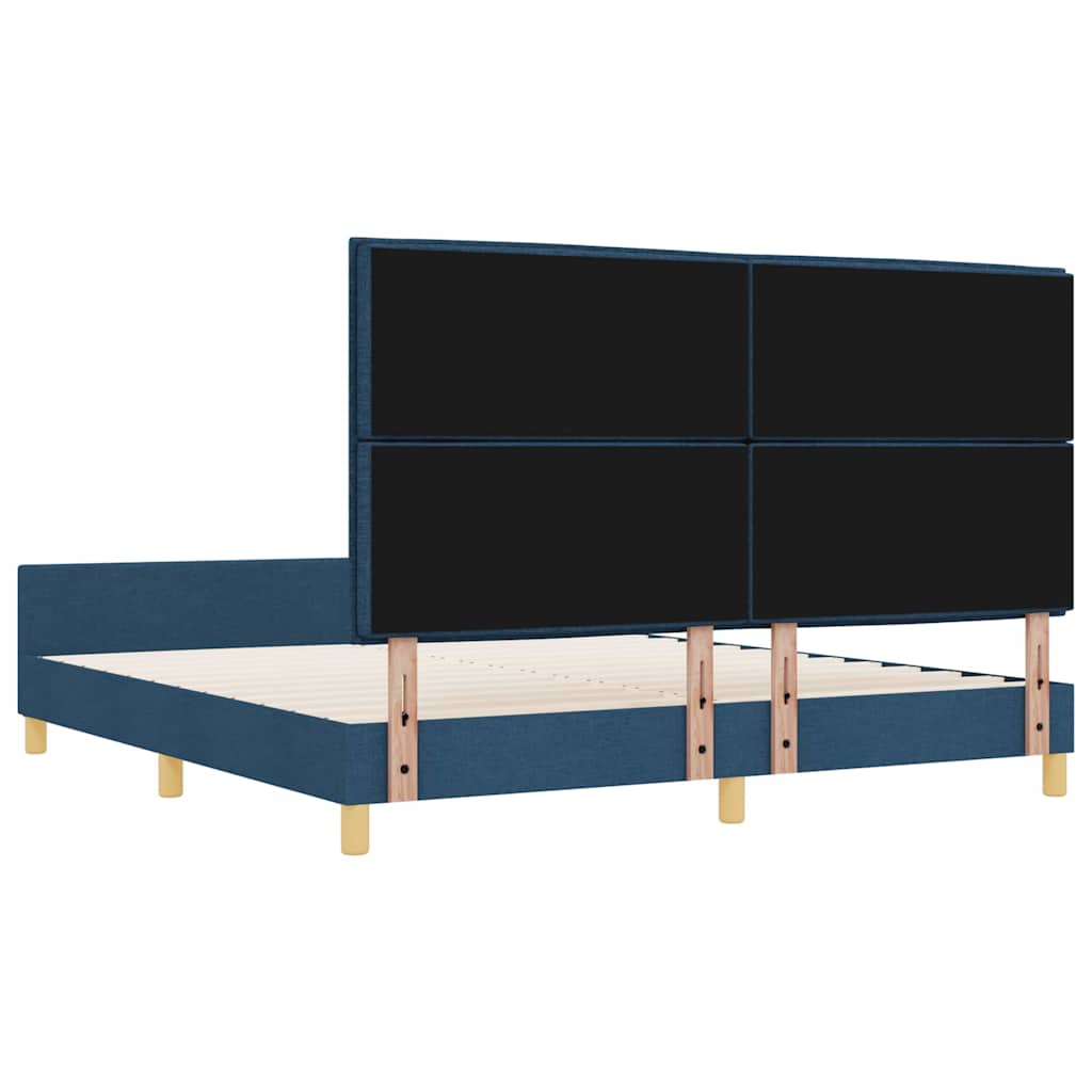 Struttura del letto con testiera Blu 180 x 200 cm Tessuto | homemem39