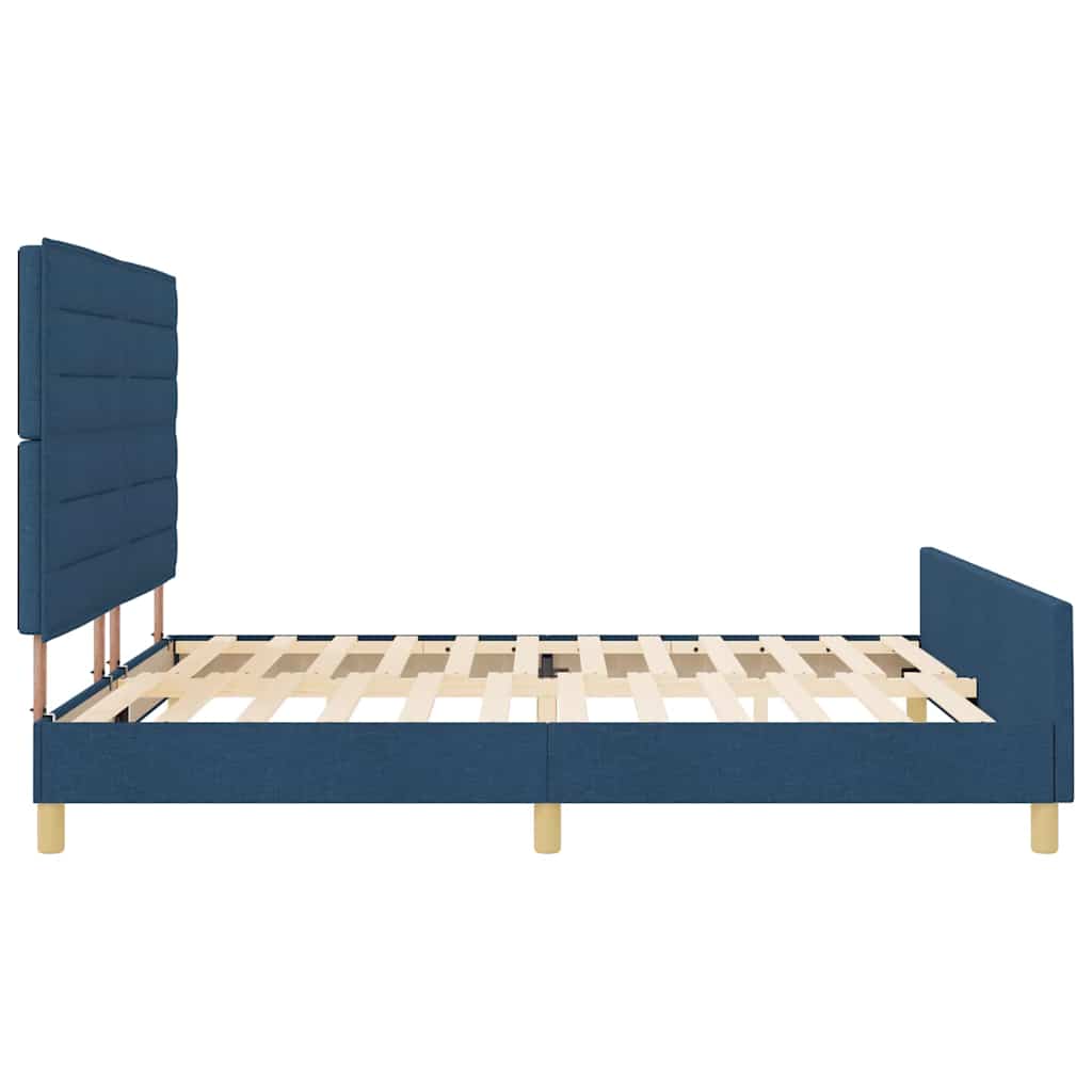 Struttura del letto con testiera Blu 180 x 200 cm Tessuto | homemem39