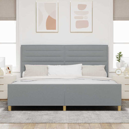 Struttura del letto Grigio chiaro 200 x 200 cm Tessuto | homemem39