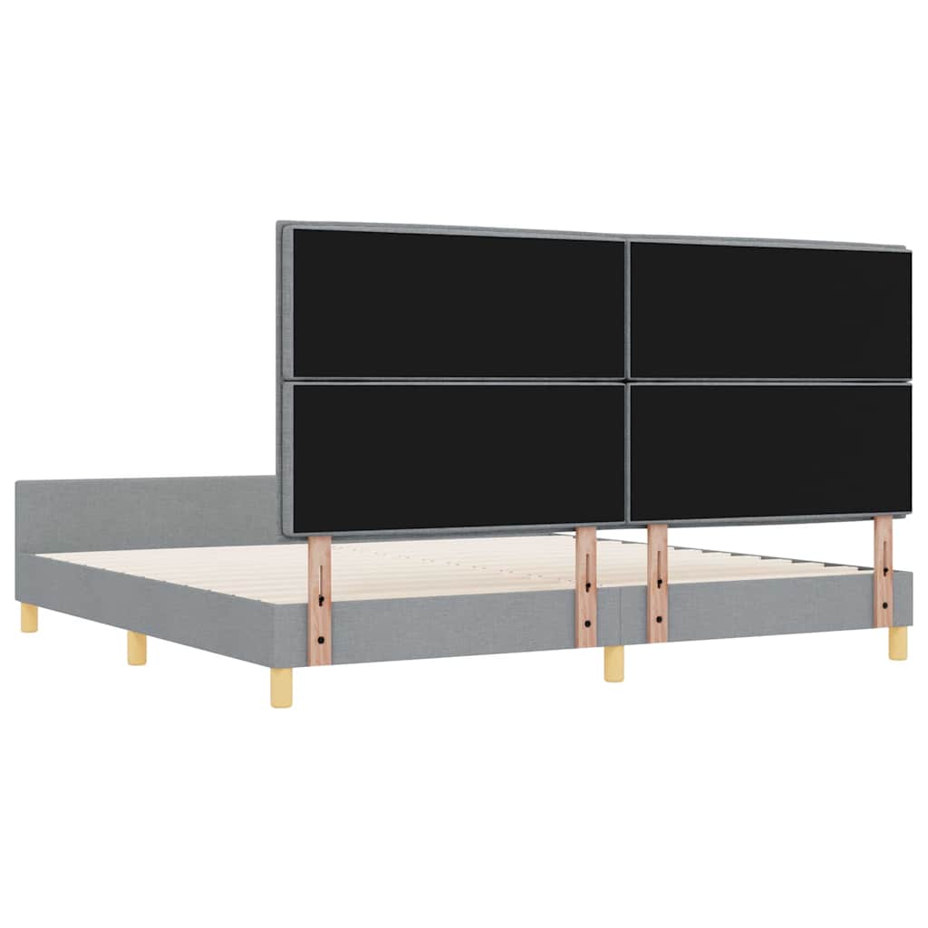 Struttura del letto Grigio chiaro 200 x 200 cm Tessuto | homemem39