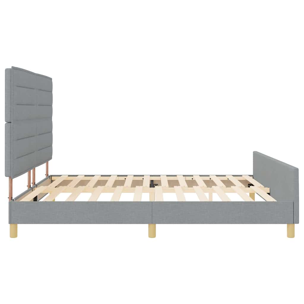 Struttura del letto Grigio chiaro 200 x 200 cm Tessuto | homemem39