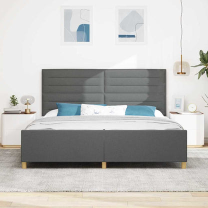 Struttura del letto Grigio scuro 200 x 200 cm Tessuto | homemem39