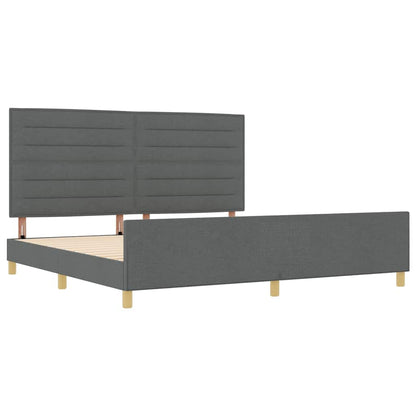 Struttura del letto Grigio scuro 200 x 200 cm Tessuto | homemem39