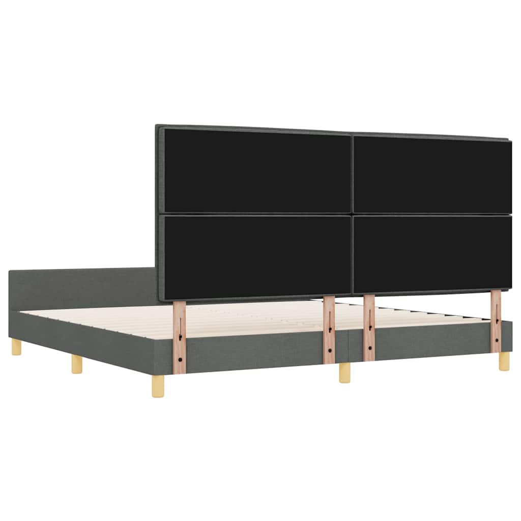 Struttura del letto Grigio scuro 200 x 200 cm Tessuto | homemem39
