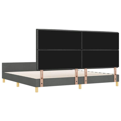 Struttura del letto Grigio scuro 200 x 200 cm Tessuto | homemem39