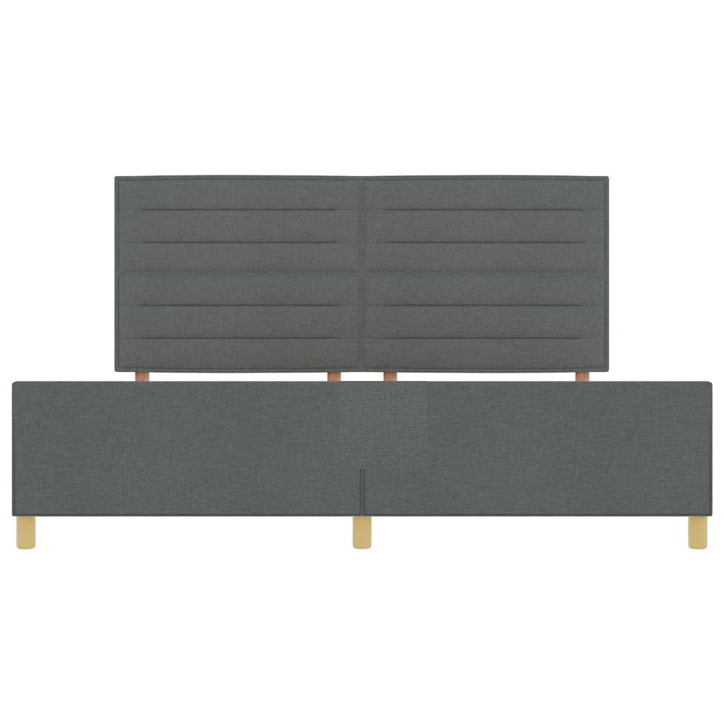 Struttura del letto Grigio scuro 200 x 200 cm Tessuto | homemem39