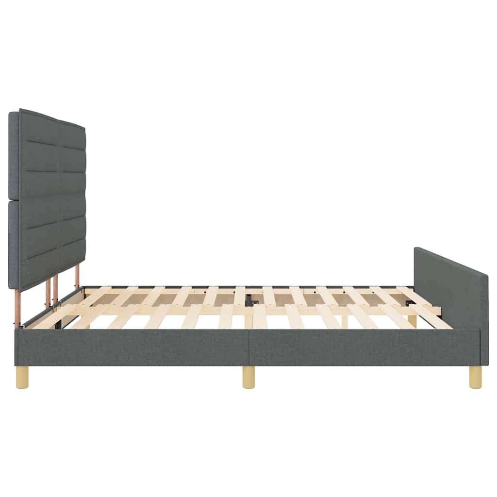 Struttura del letto Grigio scuro 200 x 200 cm Tessuto | homemem39