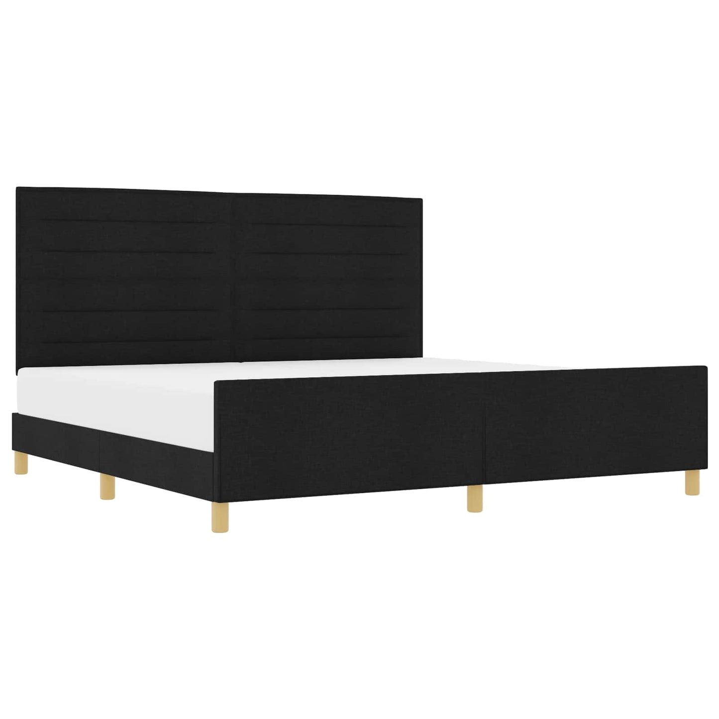 Struttura del letto con testiera Nero 200 x 200 cm Tessuto | homemem39