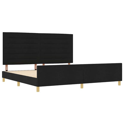 Struttura del letto con testiera Nero 200 x 200 cm Tessuto | homemem39