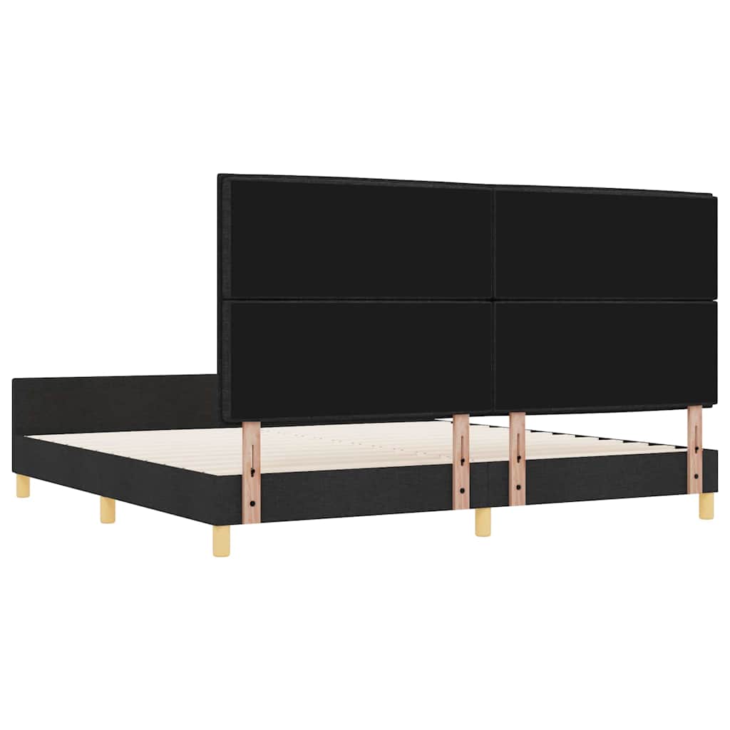 Struttura del letto con testiera Nero 200 x 200 cm Tessuto | homemem39