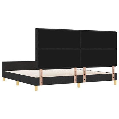 Struttura del letto con testiera Nero 200 x 200 cm Tessuto | homemem39