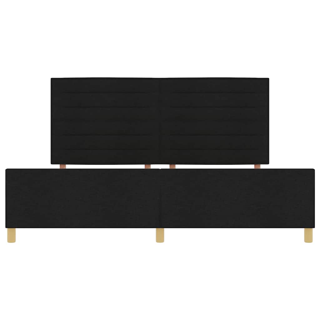 Struttura del letto con testiera Nero 200 x 200 cm Tessuto | homemem39