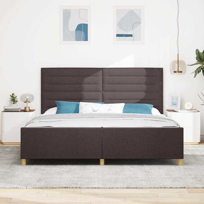 Struttura del letto Marrone scuro 200 x 200 cm Tessuto | homemem39