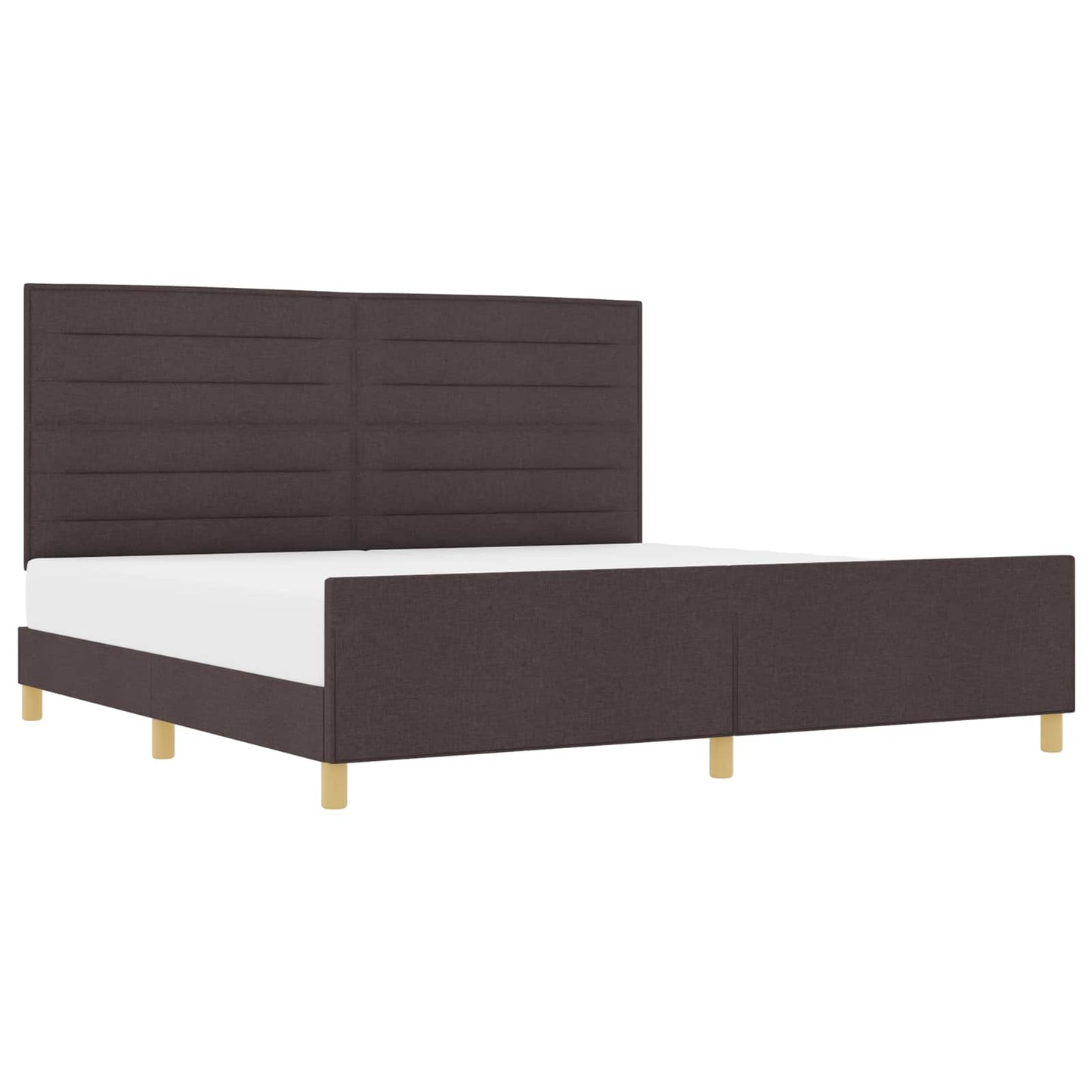 Struttura del letto Marrone scuro 200 x 200 cm Tessuto | homemem39
