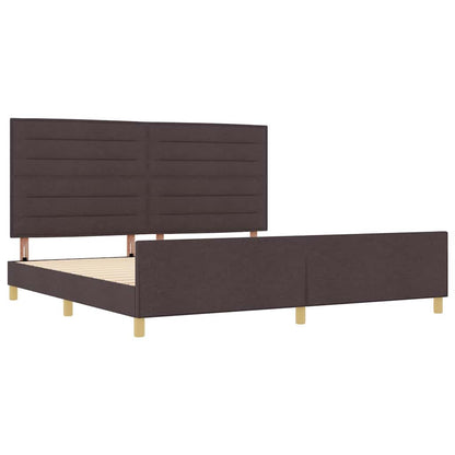 Struttura del letto Marrone scuro 200 x 200 cm Tessuto | homemem39