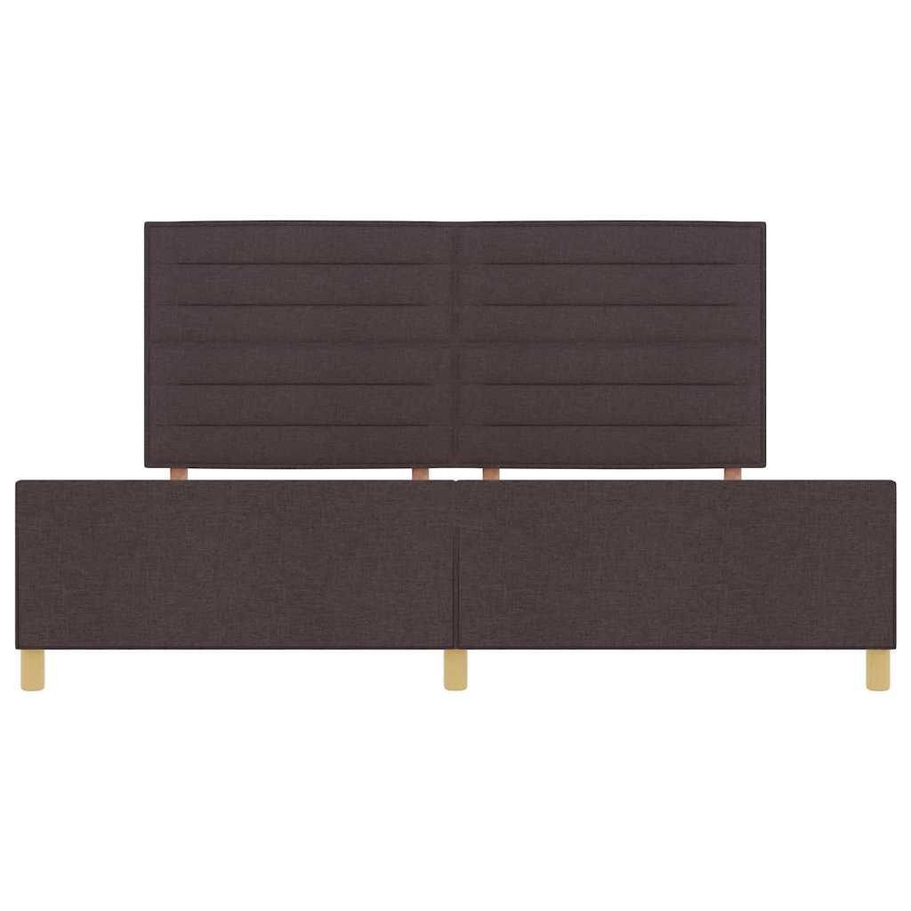 Struttura del letto Marrone scuro 200 x 200 cm Tessuto | homemem39