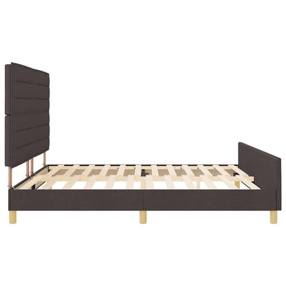 Struttura del letto Marrone scuro 200 x 200 cm Tessuto | homemem39