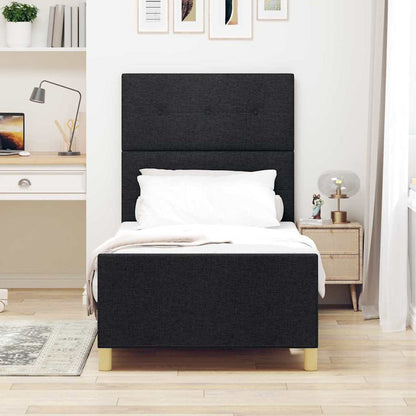 Struttura del letto con testiera Nero 80 x 200 cm Tessuto | homemem39