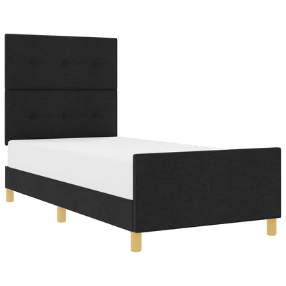 Struttura del letto con testiera Nero 80 x 200 cm Tessuto | homemem39