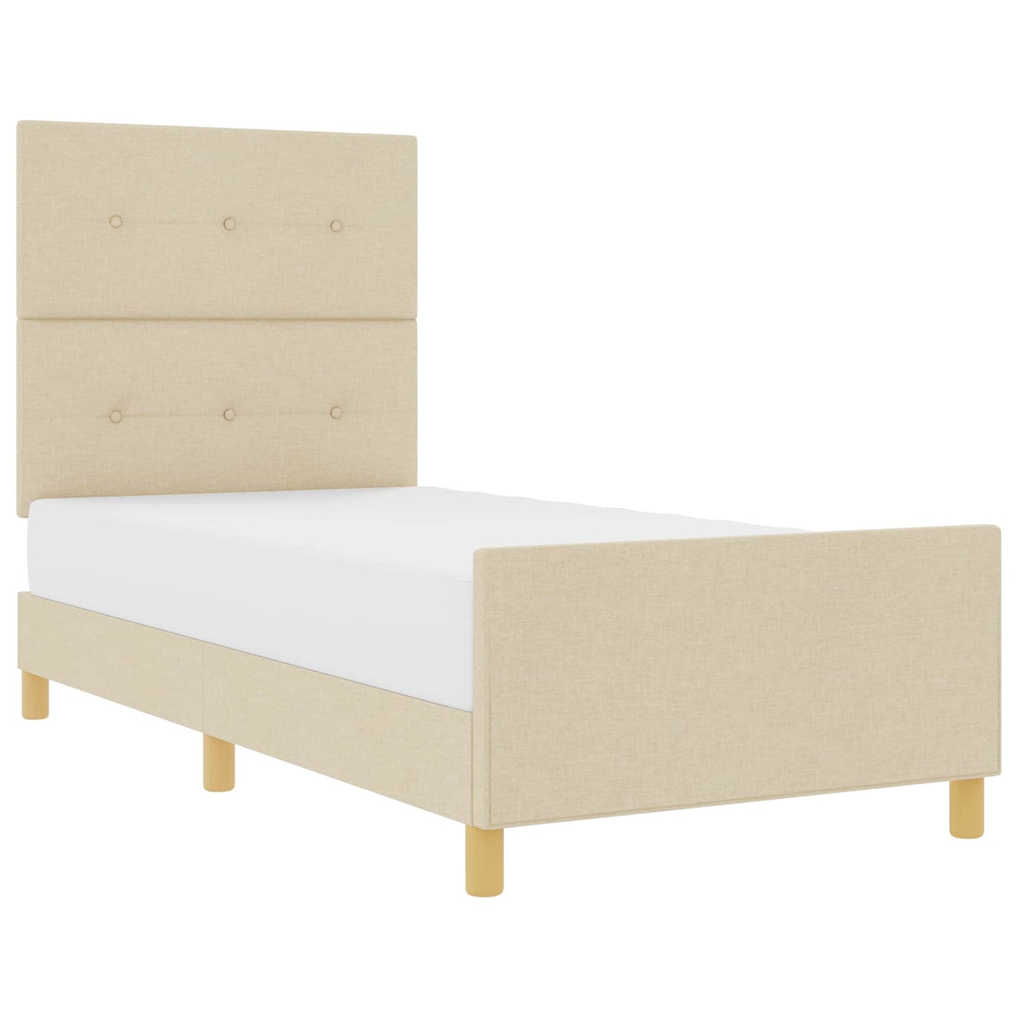 Struttura del letto con testiera Crema 80 x 200 cm Tessuto | homemem39