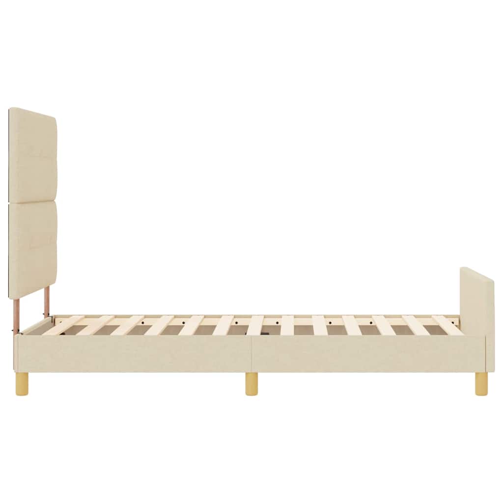 Struttura del letto con testiera Crema 80 x 200 cm Tessuto | homemem39