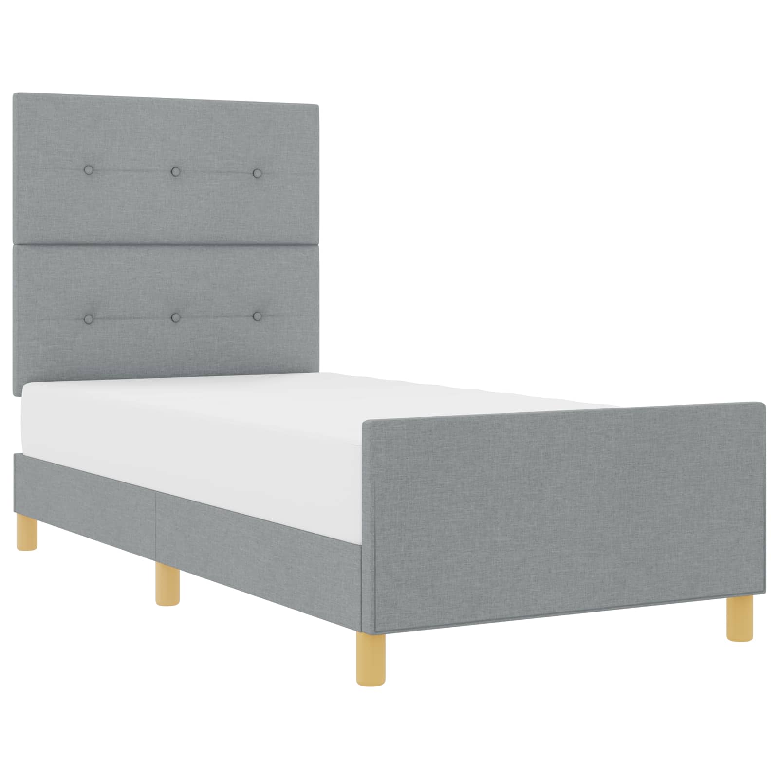 Struttura del letto Grigio chiaro 90 x 190 cm Tessuto | homemem39