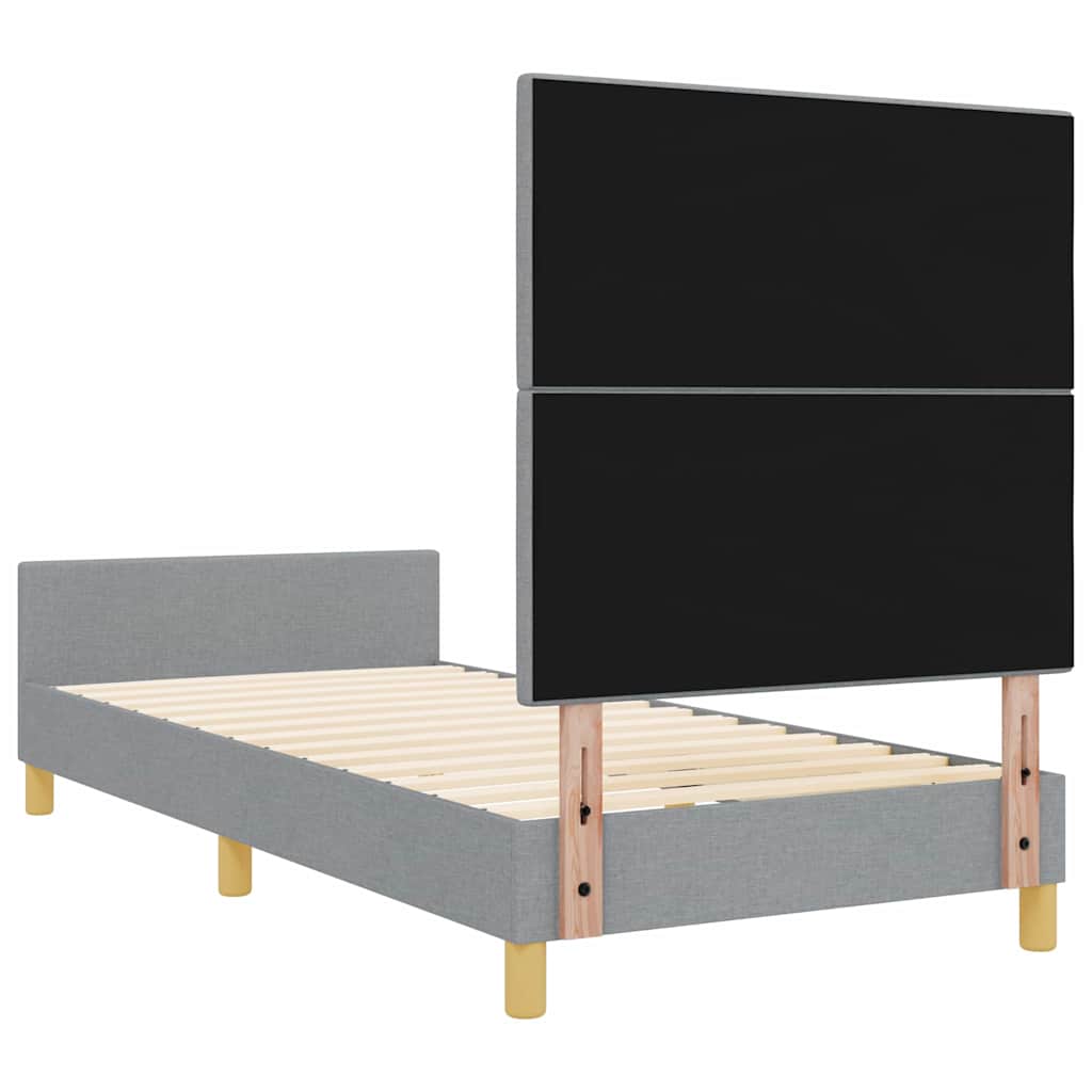Struttura del letto Grigio chiaro 90 x 190 cm Tessuto | homemem39