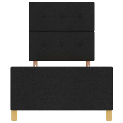 Struttura del letto con testiera Nero 90 x 190 cm Tessuto | homemem39