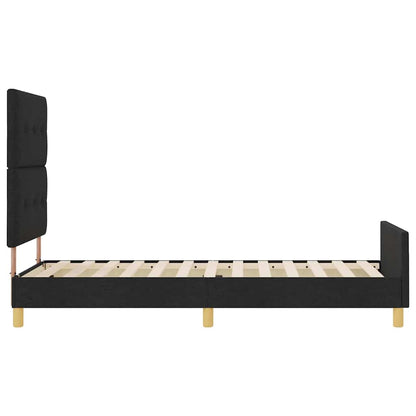Struttura del letto con testiera Nero 90 x 190 cm Tessuto | homemem39