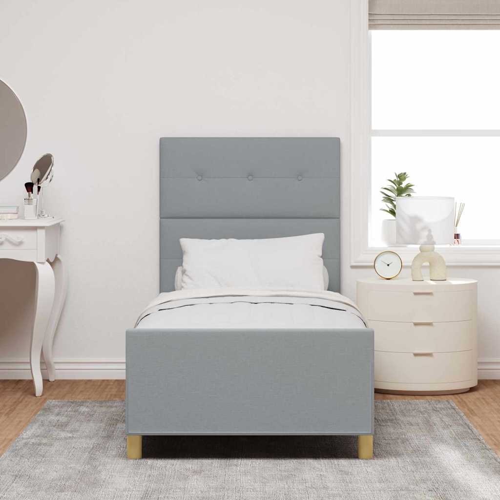 Struttura del letto Grigio chiaro 90 x 200 cm Tessuto | homemem39