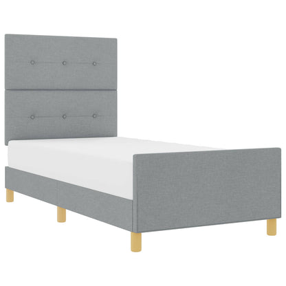 Struttura del letto Grigio chiaro 90 x 200 cm Tessuto | homemem39