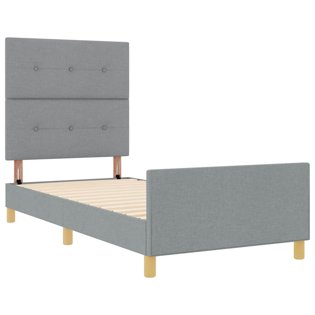 Struttura del letto Grigio chiaro 90 x 200 cm Tessuto | homemem39