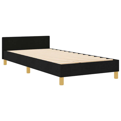 Struttura del letto con testiera Nero 90 x 200 cm Tessuto | homemem39