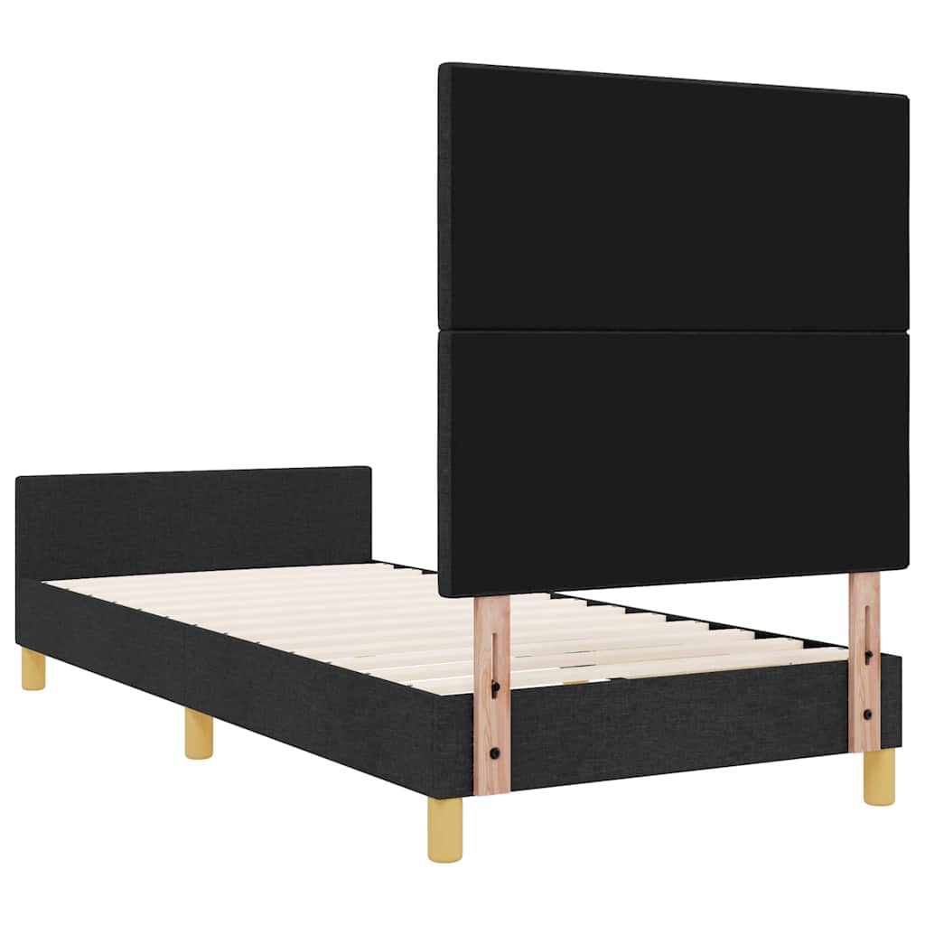 Struttura del letto con testiera Nero 90 x 200 cm Tessuto | homemem39
