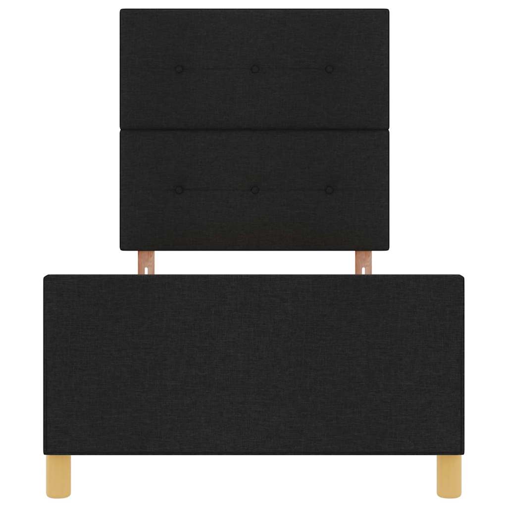 Struttura del letto con testiera Nero 90 x 200 cm Tessuto | homemem39