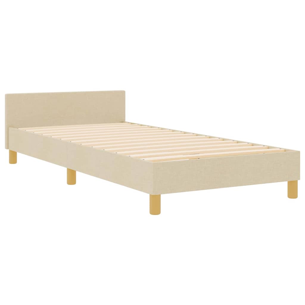Struttura del letto con testiera Crema 90 x 200 cm Tessuto | homemem39