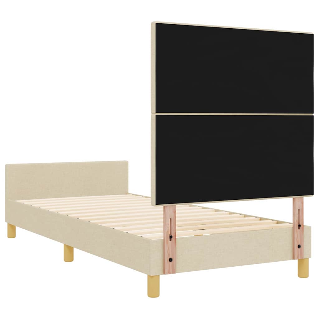 Struttura del letto con testiera Crema 90 x 200 cm Tessuto | homemem39