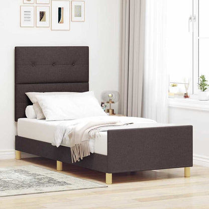 Struttura del letto Marrone scuro 100 x 200 cm Tessuto | homemem39