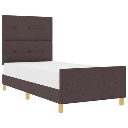 Struttura del letto Marrone scuro 100 x 200 cm Tessuto | homemem39