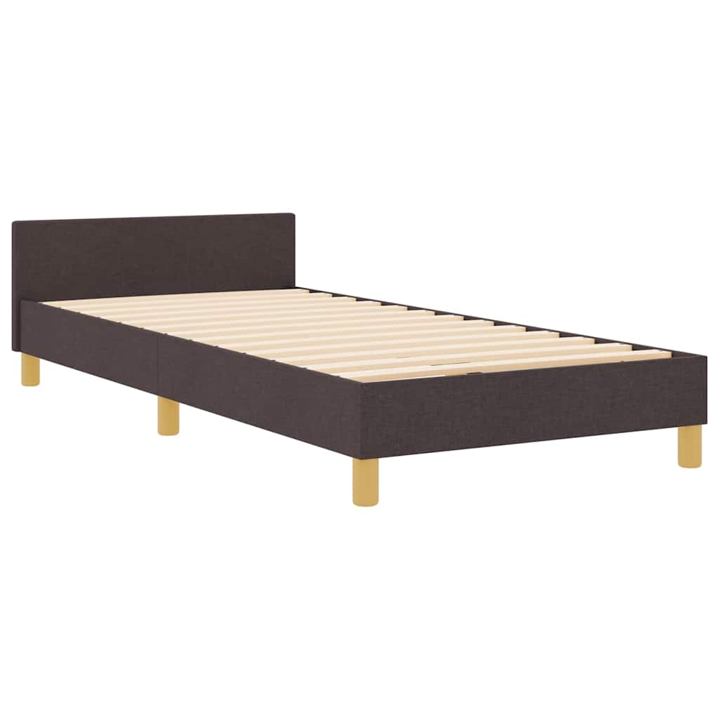 Struttura del letto Marrone scuro 100 x 200 cm Tessuto | homemem39