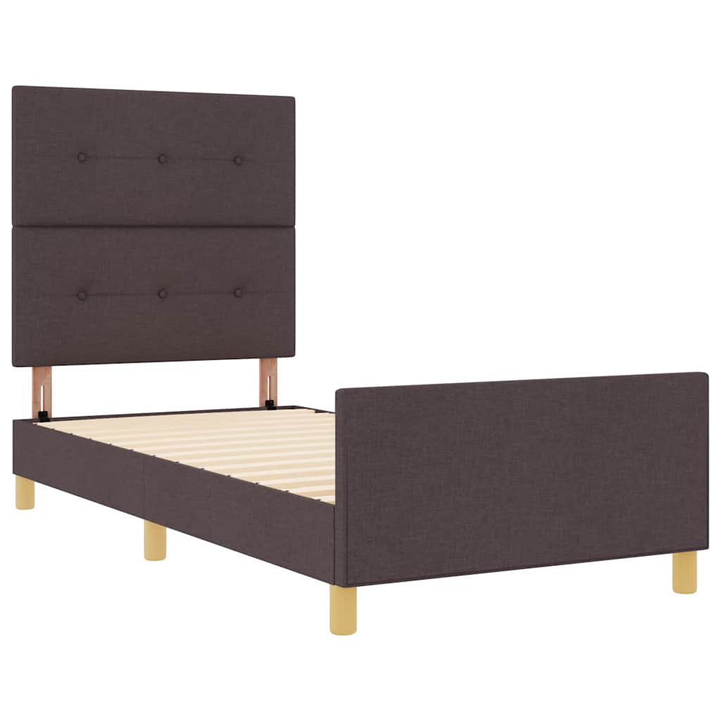 Struttura del letto Marrone scuro 100 x 200 cm Tessuto | homemem39