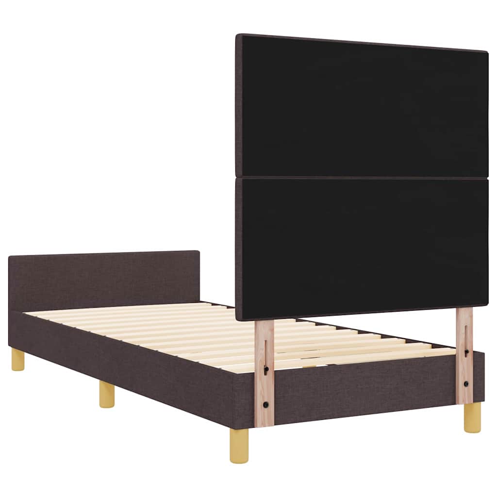 Struttura del letto Marrone scuro 100 x 200 cm Tessuto | homemem39