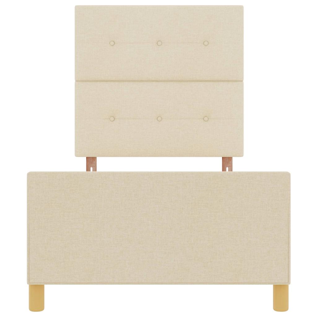 Struttura del letto con testiera Crema 100 x 200 cm Tessuto | homemem39